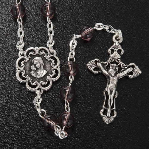 Ghirelli rosary with Virgin Lady and roses 6 mm 2