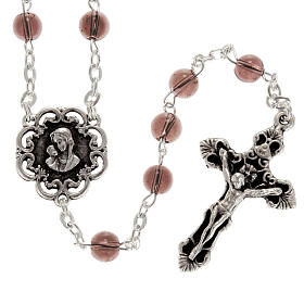 Ghirelli rosary with Virgin Lady and roses 6 mm