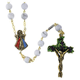 Rosario Ghirelli vidrio de Bohemia color perlado 5x7mm