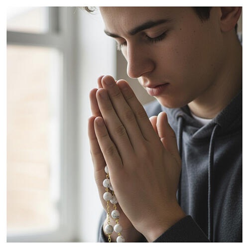 Rosario Ghirelli vidrio de Bohemia color perlado 5x7mm 2