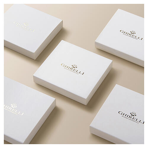 Różaniec Ghirelli szkło Bohemia kolor perłowy 5x7 mm 6