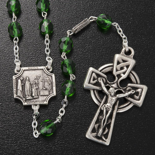 Ghirelli rosary Knock half-crystal green 7 mm 2