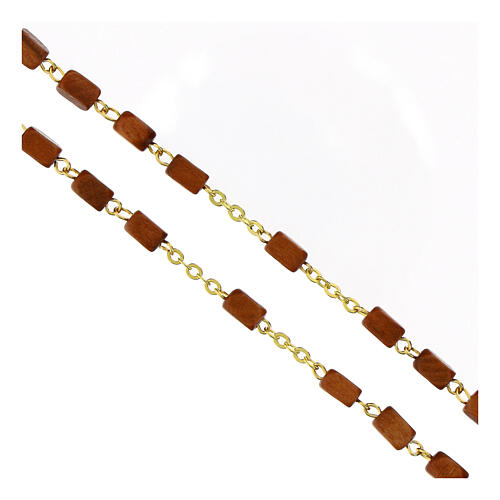 Rosario Ghirelli dorato e legno faccettato 8x5 mm 3