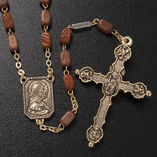 Ghirelli rosary in golden wood 8x5mm 2