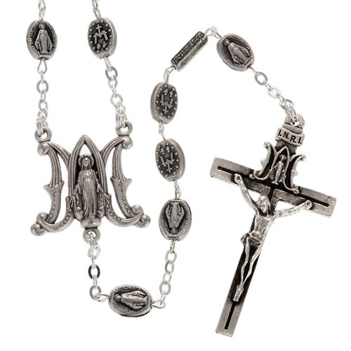 Rosario Ghirelli ottone simbolo mariano 6x8 mm 1