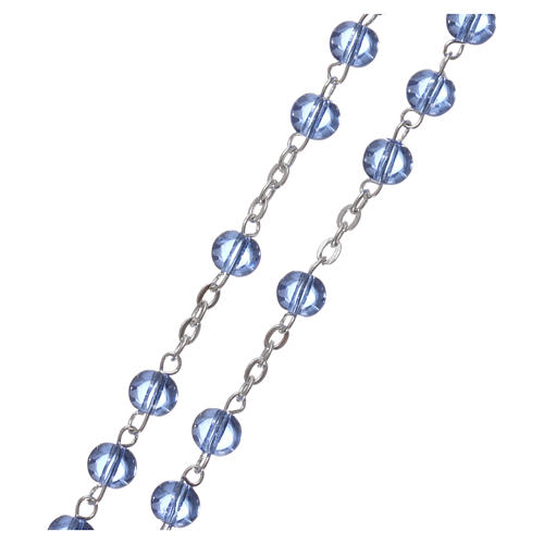 Ghirelli rosary beads light blue glass, roses 6mm 3