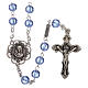Ghirelli rosary beads light blue glass, roses 6mm s1