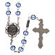 Ghirelli rosary beads light blue glass, roses 6mm s2
