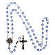 Ghirelli rosary beads light blue glass, roses 6mm s4