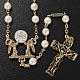 Ghirelli rosary beads, First Communion, white glass s2