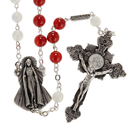 Ghirelli rosary, Agate and mother of pearl Sacred Heart and Merc 1