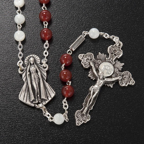 Ghirelli rosary, Agate and mother of pearl Sacred Heart and Merc 2