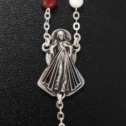 Chapelet Ghirelli Sacré coeur et Divine Miséricorde agate nacr 3