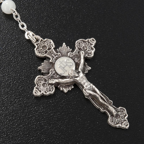 Chapelet Ghirelli Sacré coeur et Divine Miséricorde agate nacr 4