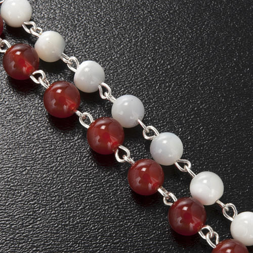 Chapelet Ghirelli Sacré coeur et Divine Miséricorde agate nacr 5