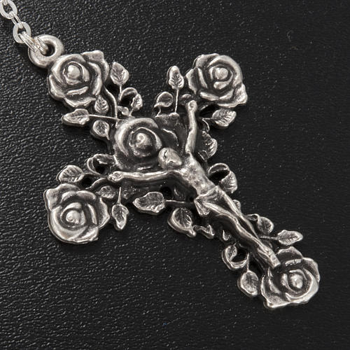 Terço Ghirelli Nossa Senhora de Guadalupe prateada 6x8 mm 5