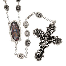 Ghirelli silver rosary, Our Lady of Guadalupe 6x8mm
