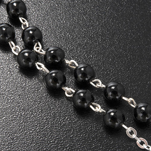 Terço Ghirelli vidro Boémia preto Comunhão 6 mm 5