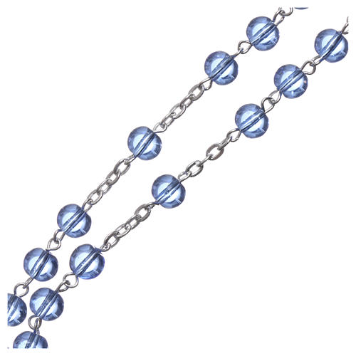 Ghirelli rosary, light blue glass, Fatima 6mm 3