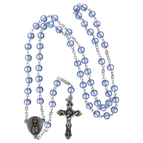 Ghirelli rosary, light blue glass, Fatima 6mm 4