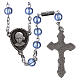 Ghirelli rosary, light blue glass, Fatima 6mm s2