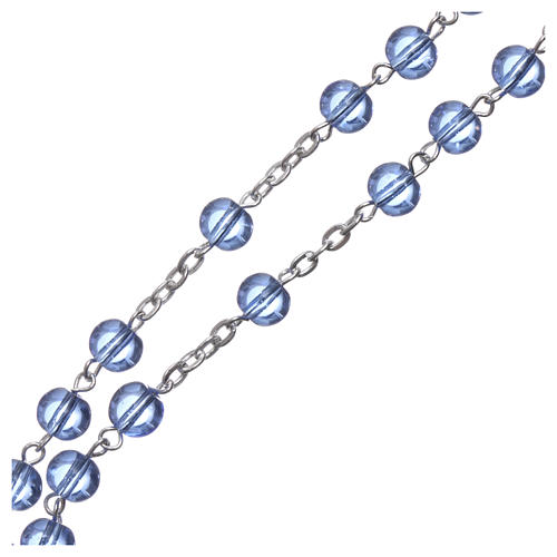 Rosario Ghirelli vetro tondo azzurro 6 mm Fatima 3