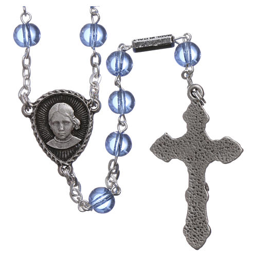 Ghirelli rosary, light blue glass, Fatima 6mm 2