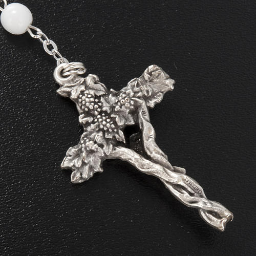Rosario Ghirelli vetro Boemia bianco IHS angeli 6 mm 4