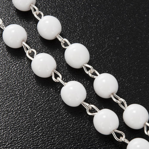 Rosario Ghirelli vetro Boemia bianco IHS angeli 6 mm 6