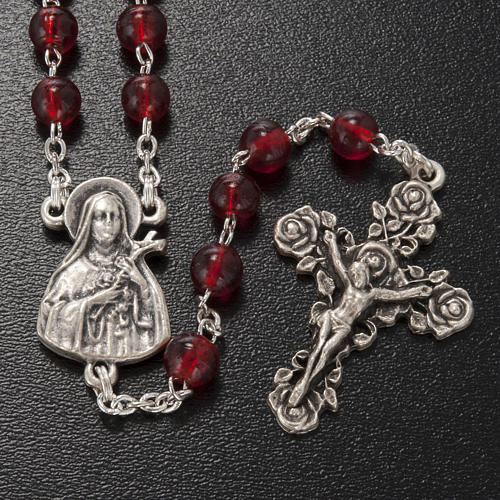 Rosario Ghirelli S. Teresa Lisieux vetro rosso 2