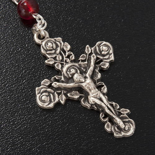 Ghirelli rosary Saint Thérèse of Lisieux red glass 3
