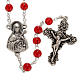 Ghirelli rosary Saint Thérèse of Lisieux red glass s1