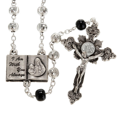 Ghirelli rosary, "I am with you always" silver 1