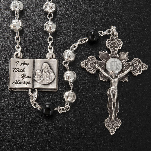 Ghirelli rosary, "I am with you always" silver 2