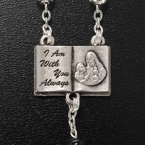 Ghirelli rosary, "I am with you always" silver 4