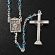 Ghirelli rosary in light blue glass Our Lady of Medjugorje 6mm s5
