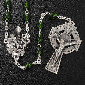 Ghirelli rosary, green glass, St. Patrick 6mm
