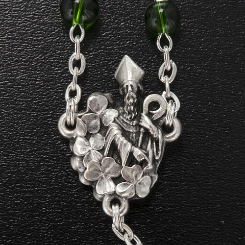 Ghirelli rosary, green glass, St. Patrick 6mm 4