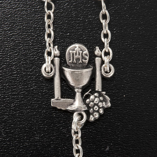 Ghirelli rosary, semi-crystal First Communion, 5mm 5