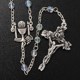 Ghirelli rosary, semi-crystal First Communion, 5mm