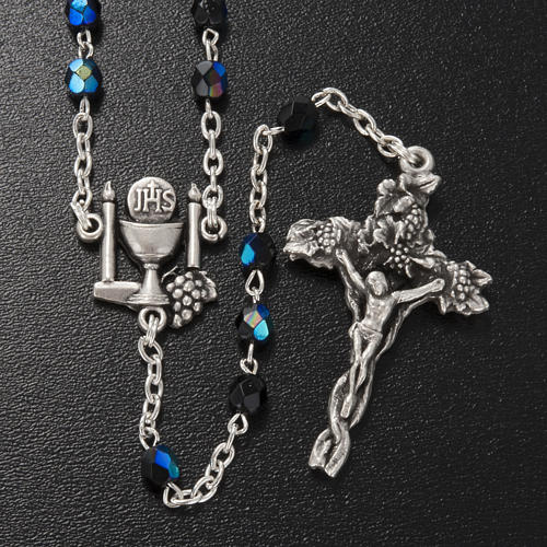 Ghirelli rosary, black First Communion, 5mm 2