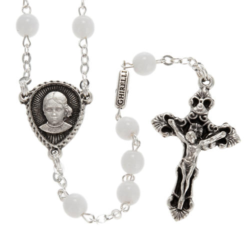 Ghirelli rosary, white round glass beads, Fatima 1