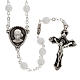 Ghirelli rosary, white round glass beads, Fatima s1
