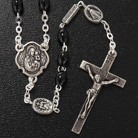 Ghirelli rosary, St. Joseph black glass 4x6mm