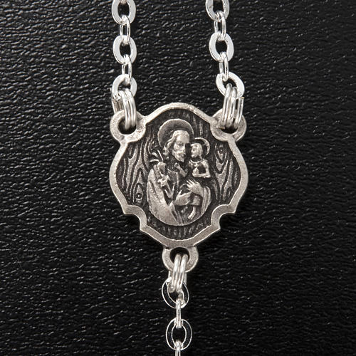 Ghirelli rosary, St. Joseph black glass 4x6mm 4
