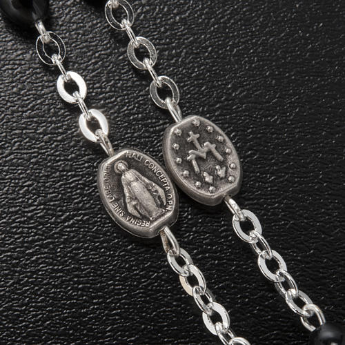 Ghirelli rosary, St. Joseph black glass 4x6mm 5