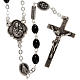 Ghirelli rosary, St. Joseph black glass 4x6mm s1