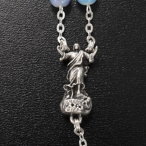 Ghirelli rosary, Resurrected Christ, multicoloured glass 7mm 5