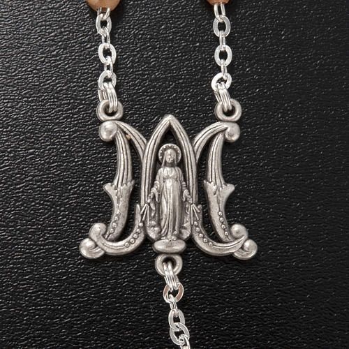 Ghirelli rosary, olive wood Marian symbol 5x7mm 4