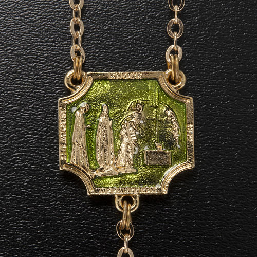 Ghirelli rosary, Knock, in green semi-crystal 7mm 4